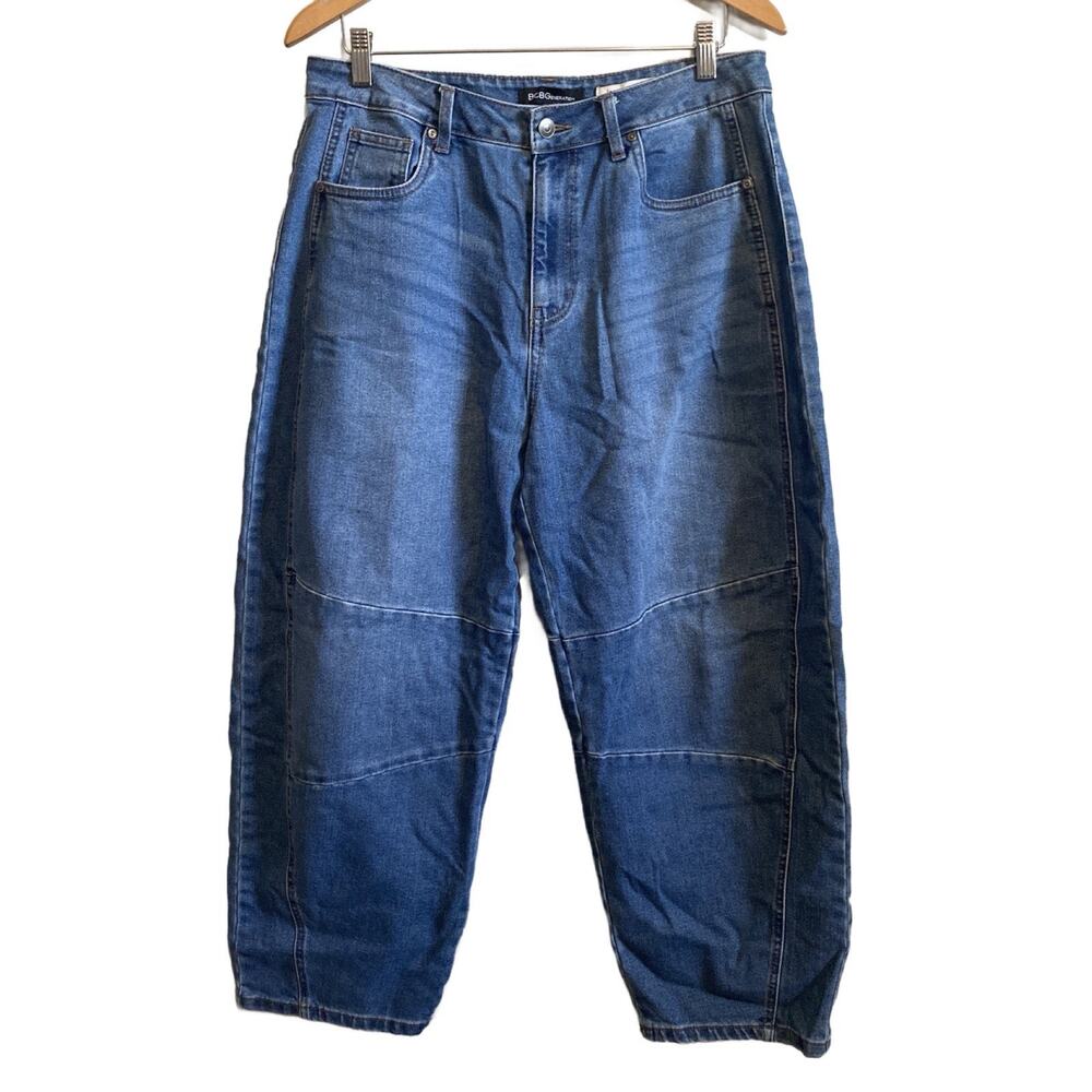 BCBGeneration Women's Barrel Leg Blue Denim Jean Size 11x30